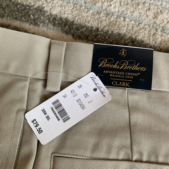 Pantalon Chino Brooks Brothers Beige – Taille 36x31 – Clark Fit Advantage